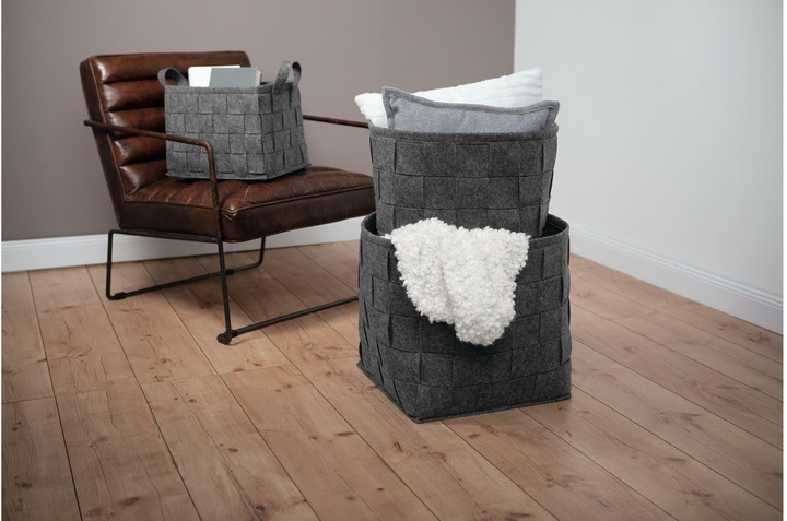 Produktbild N8werk Aufbewahrungskorb Filz 40 cm Dunkelgrau (1 x, 40 cm)