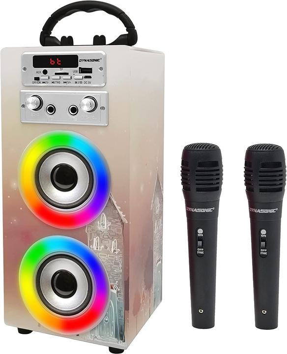 Dynasonic Tragbare Karaoke-Maschine mit 2 Mikrofonen