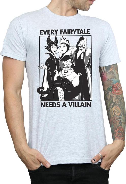 Actual product image Disney Mens Every Fairy Tale Needs A Villain Cotton T-Shirt (XL)