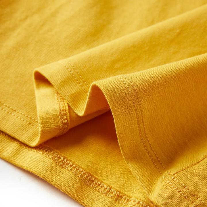 Immagine prodotto VidaXL Camicia da bambino a maniche lunghe ocra 116, materiale: 95% cotone. 5 (116)
