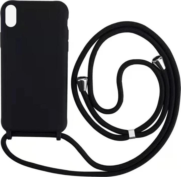 Produktbild mobileup Silicone Case with Lanyard for iPhone X / XS - Black (Apple iPhone 7 Plus)