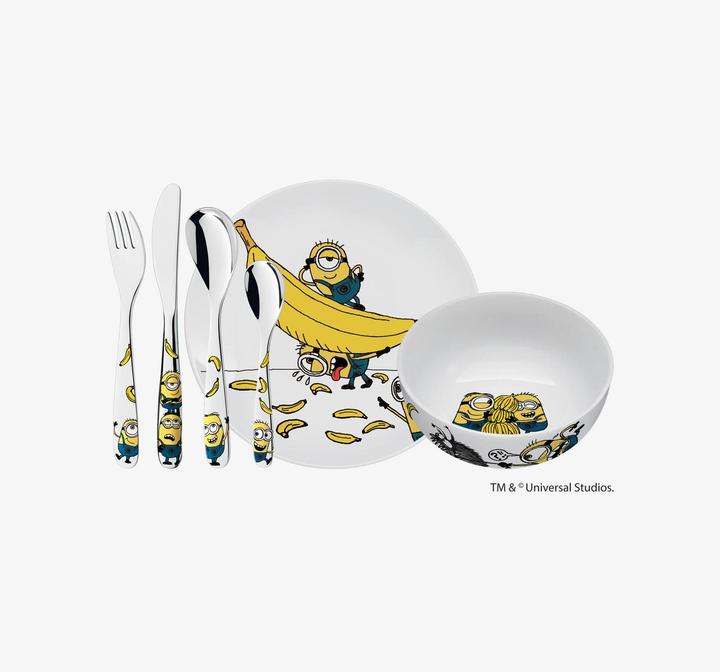 Produktbild WMF Kindergeschirr Kinderbesteck 6tlg Minions Edelstahl poliert spülmaschinengeeignet