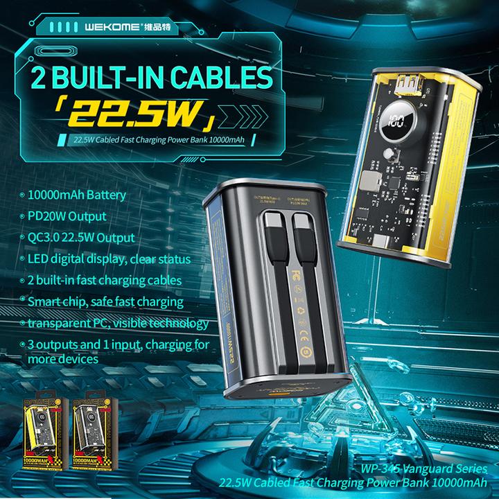 Produktbild Wekome Power bank Fast Charning with inte (10000 mAh, 20 W, 37 Wh)