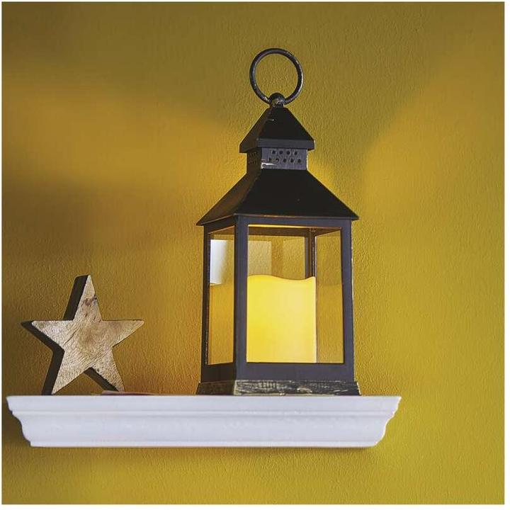 Produktbild Emos LED Dekoration – Laterne antik schwarz blinkend, 3x AAA, Innen, Vintage, Timer