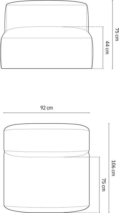 Actual product image Micadoni Modul, "Martina", 1 Seat, 92x106x75 Made in Europe (2 person sofa, 3-seater, 4-seater)