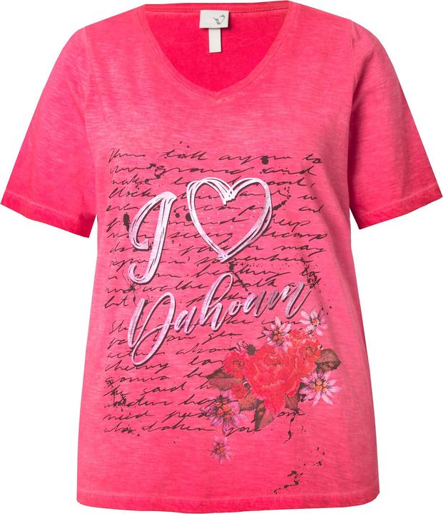 Produktbild Ulla Popken T-Shirt, Trachtenmotiv, Classic, V-Ausschnitt, Halbarm (54)