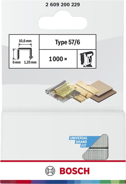 Produktbild Bosch Professional Zubehör Flachdrahtklammer Typ 57, 10,6 x 1,25 x 6 mm