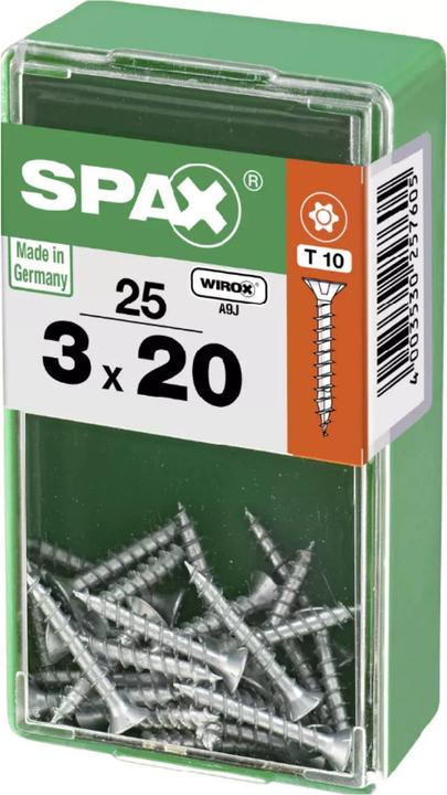 Produktbild Spax DIY Universal Senkkopf T-STAR plus VGW WIROX A9J 3x20 S 25 St. (25 Schrauben pro Stück)