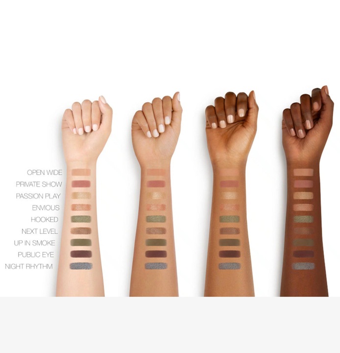 Actual product image NARS Cosmetics Climax (Matte mauve brown, Mat beige, Shimmering champagne, Metallic copper, Antique pewter, Shimmering deep brown, Mat khaki, Matte rich brown, Shimmering slate blue)