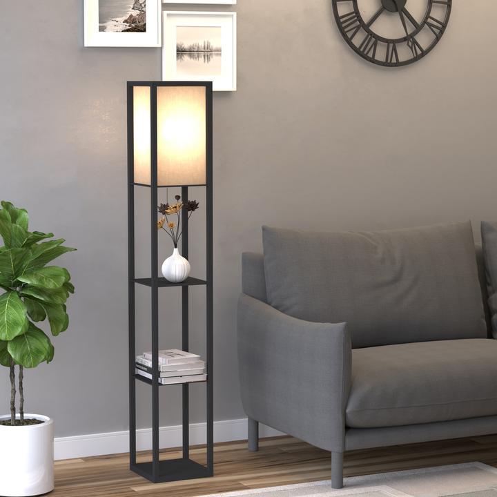 Produktbild Homcom Stehlampe mit Regalen (E27)