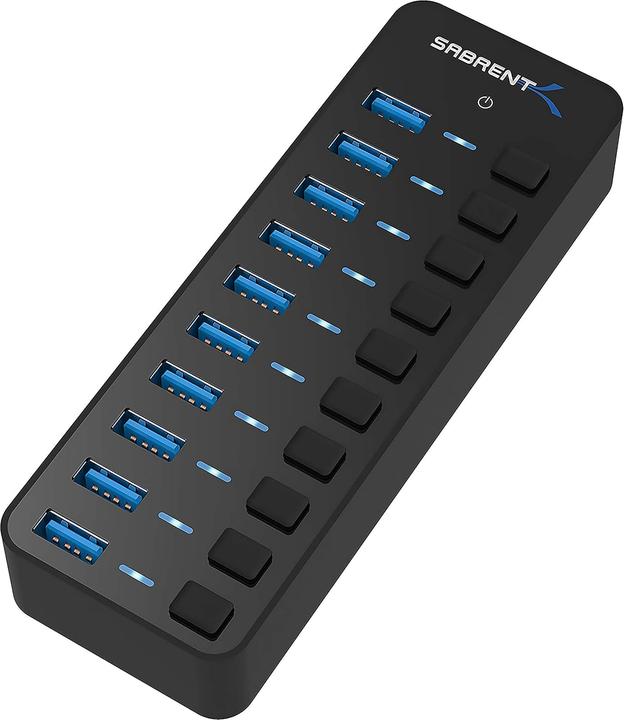 Actual product image Sabrent HB-BU10 USB-Hub 3.0 mit Netzteil, 10 Ports (USB-C, 10 Ports)