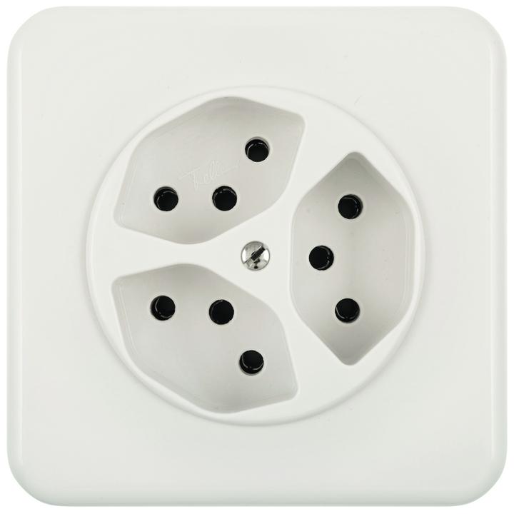 Produktbild Feller STANDARDdue UP Steckdose 3xT13 weiss