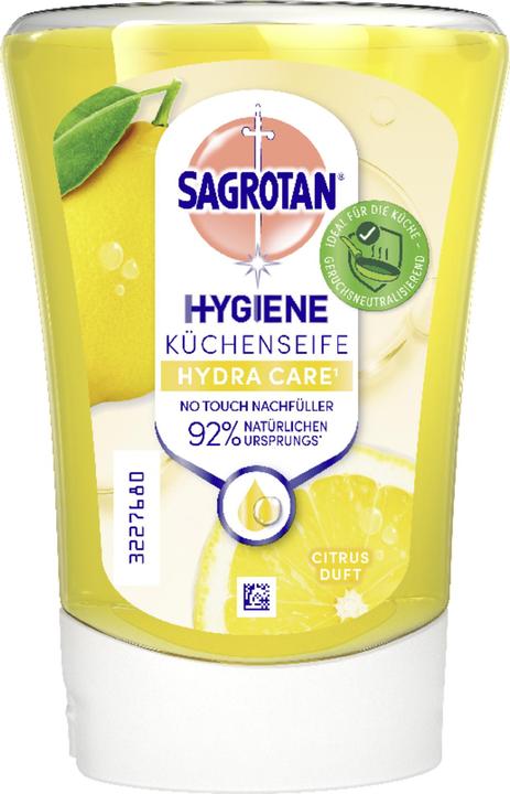 Produktbild Sagrotan Küchenseife No-Touch Nachfüller Citrus 250ml (Flüssigseife, Handseife Nachfüllpackung, 250 ml)