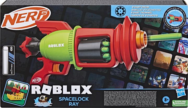 Actual product image Nerf Roblox Boat Building and Treasure Hunting: Spacelock Ray Blaster, includes a code for an exclusive v