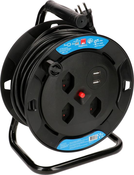 Max Hauri maxReeL 3x Typ 13, 2x USB Typ A (20 m, 1 mm²)