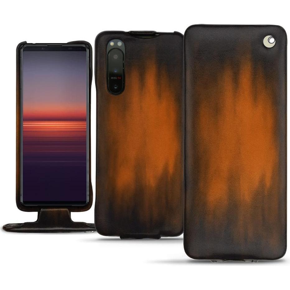 Thumbnail - Noreve Lederschutzhülle vertikal (Sony Xperia 5 II), Smartphone Hülle, Braun