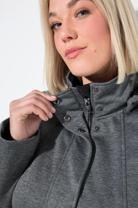 Produktbild Ulla Popken HYPRAR Softshelljacke, wasserdicht, Kapuze, 2-Wege-Zipper (56)
