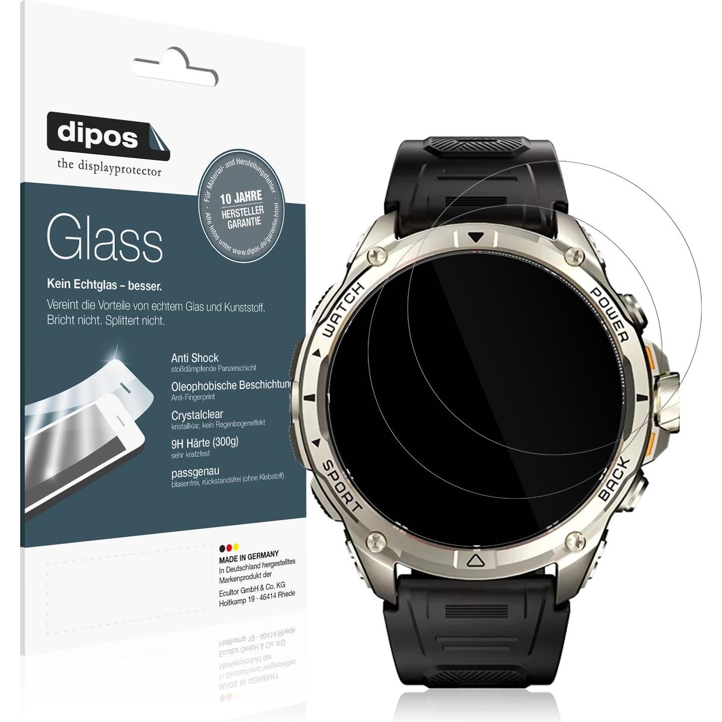Dipos Anti-Shock Displayschutz 9H, Smartwatch Schutzfolie, Transparent