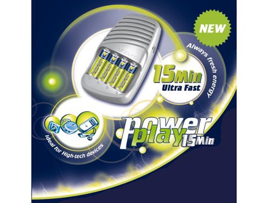 Produktbild Varta Power Play 15 Minute Charger inkl. 4x AA Akkus (4 Stk., AA, 2500 mAh, Ladegerät inkl. Akku)