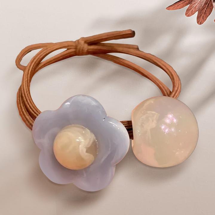 Immagine prodotto Avizar Perlen-Haargummi mit Perlenblume (Elastico per capelli)