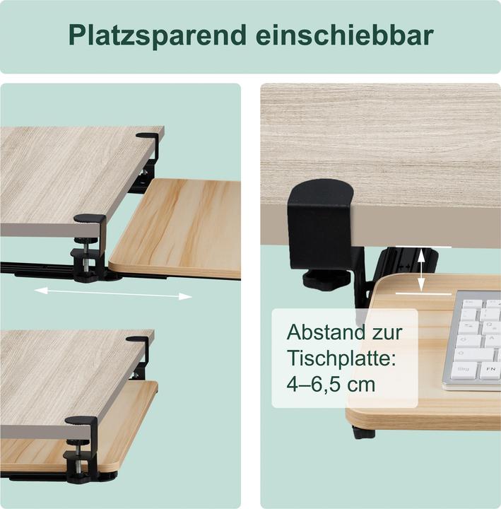 Productafbeelding Relaxdays Ausziehbare Tastaturablage zum Klemmen