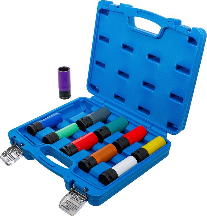 Actual product image BGS Power socket set | Drive square drive 12.5 mm (1/2") | SW 15 - 24 mm and special wheel wrench (19 mm, 24 mm, 22 mm, 16 mm, 23 mm, 21 mm, 18 mm, 17 mm, 15 mm, 20 mm)