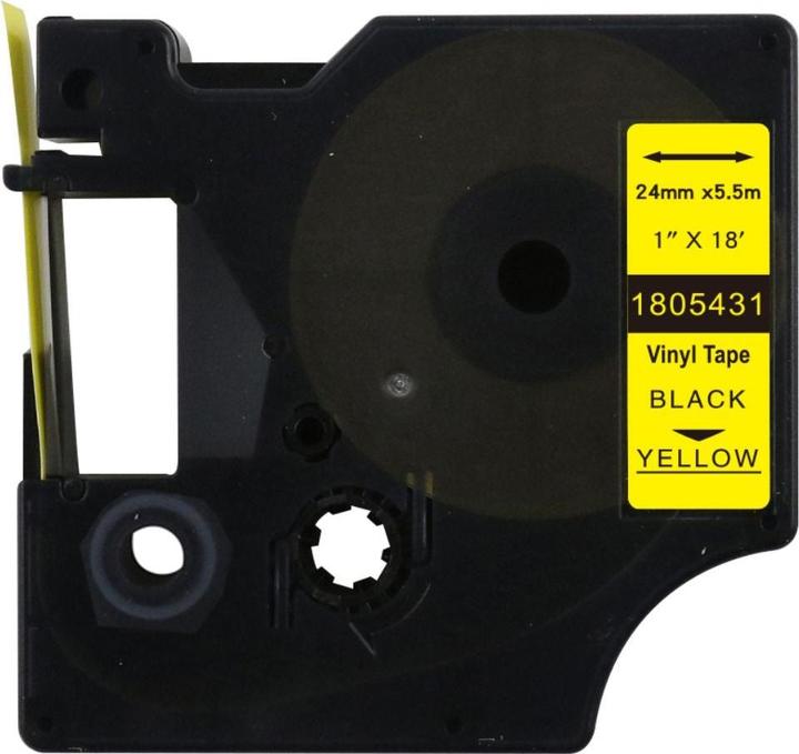 Immagine prodotto Hermex Alternatives Etikettenband zu Dymo 1805431 Vinyletiketten (2.40 cm, Giallo, Nero)