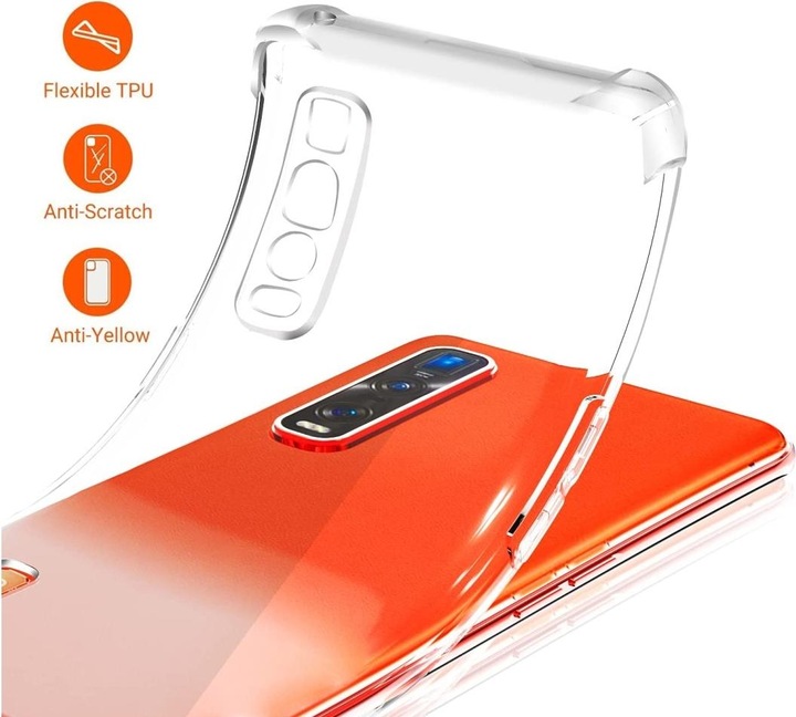 Produktbild Screenguard Oppo Find X2 Pro Hülle Crystal Soft Airbag Bumper (Oppo Find X2 Pro)