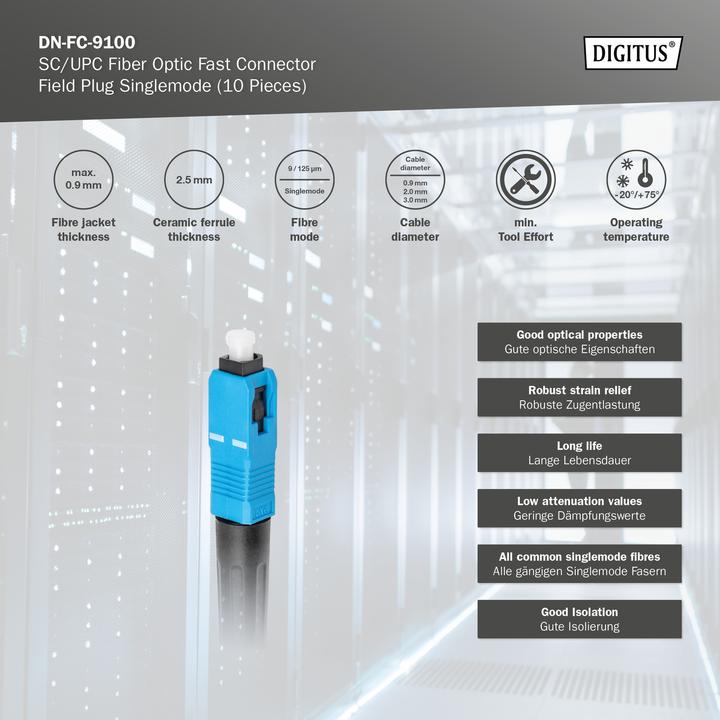 Produktbild Digitus LWL Feldstecker SC/UPC 10Stk Fast Connector