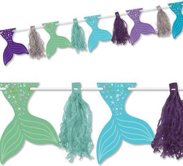 Produktbild Amscan Girlande Meerjungfrau 3.04 m, Blau/Grün/Violett (1 Stk.)