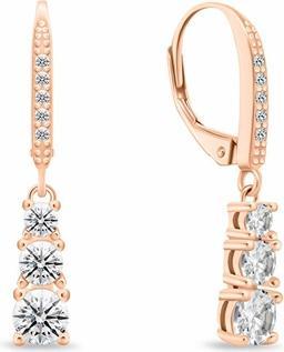 Image du produit Brilio Silver - Boucles d'oreilles de luxe plaquées or avec zircons clairs EA1012Y