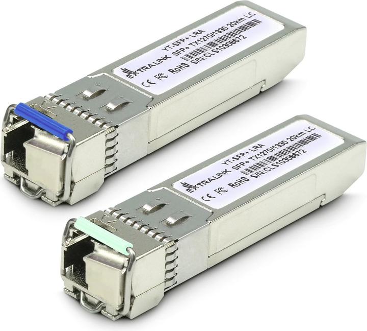 Actual product image Extralink SFP+ | SFP+ WDM Module | 1270/1330nm, single mode,, LC, DOM, pair