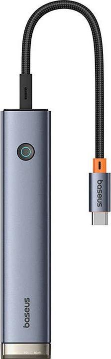 Image du produit Baseus 6-Port HUB AIR UltraJoy Series Type-C - HDMI, USB3.0x2, USB2.0, C3.0, PD (grey) (USB-C, 6 ports)