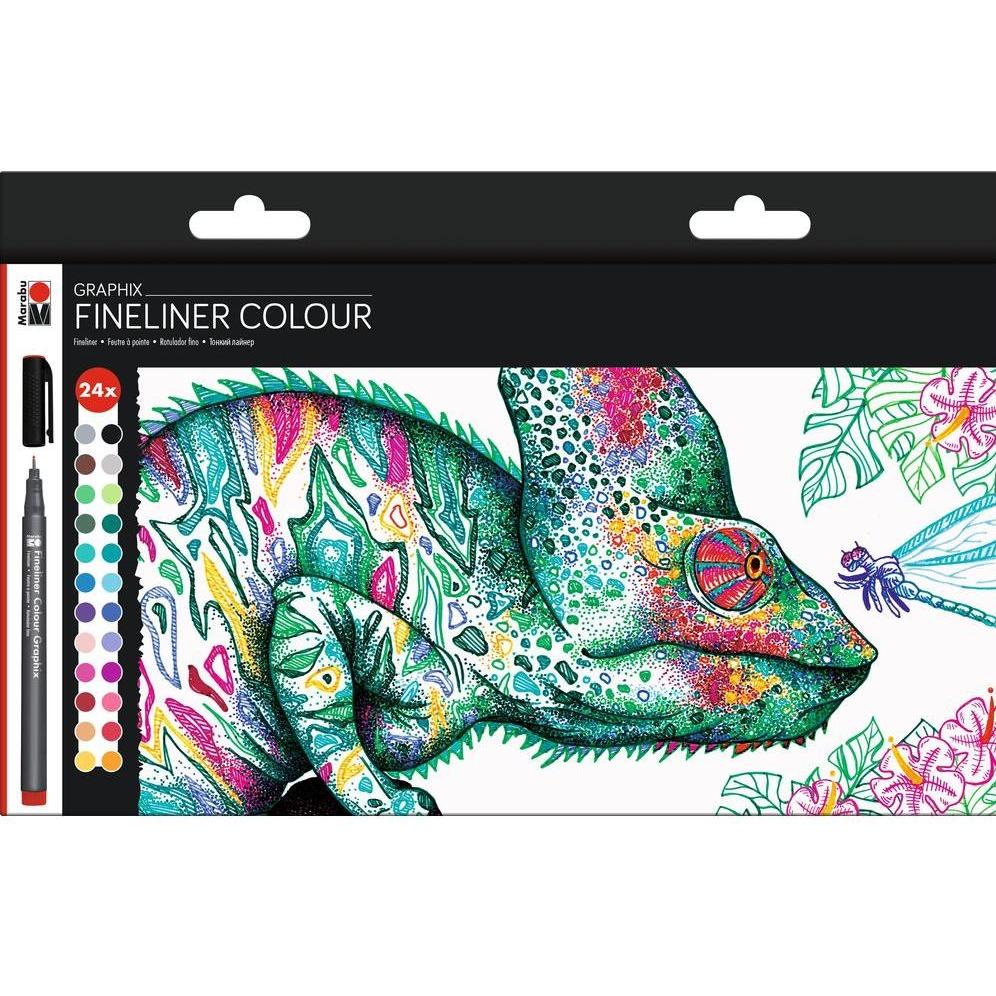 Marabu, Schreibstifte, Fineliner Graphix Hypnotize 0.5 mm, 24 Stück (Schwarz, 24 x)