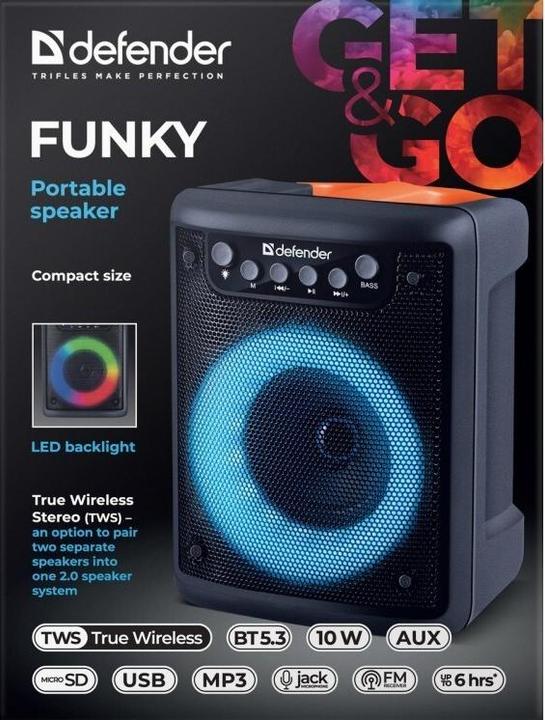 Actual product image Defender FUNKY Bluetooth speaker