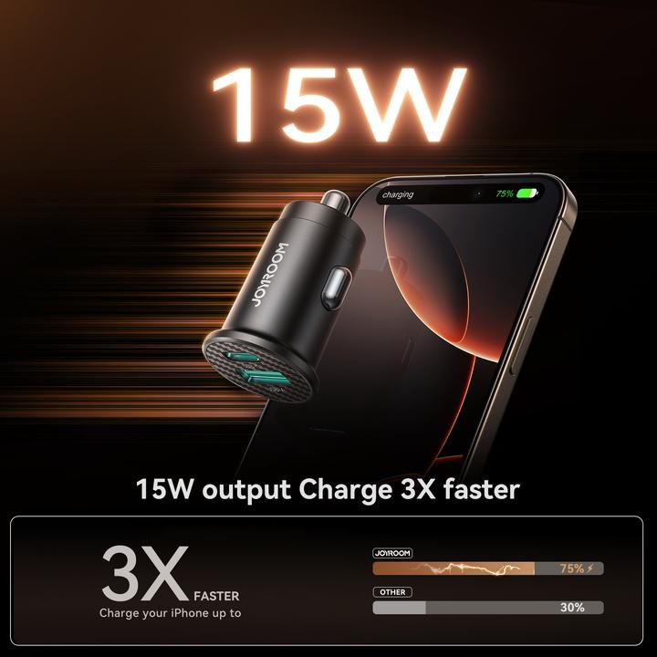Produktbild Joyroom Mini Car Charger 15W - Black