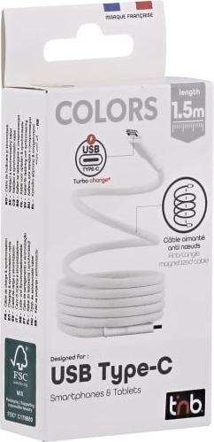 Actual product image T'nB CÂBLE USB-C MAGNÉTIQUE 1,5M M/M (BLANC) (1.50 m)