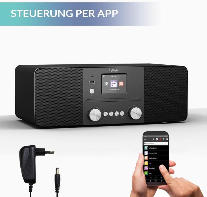 Actual product image Xoro HMT 620 All-in-One stereo internet radio black (DAB, DAB+, FM, Web radio, Bluetooth, Wi-Fi)
