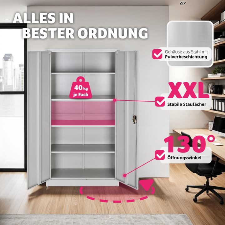 Immagine prodotto tectake Armadio per archiviazione (180 x 80 x 40 cm)