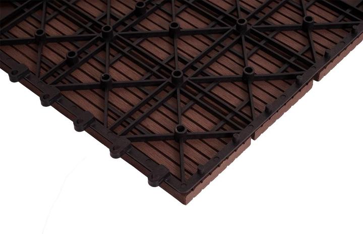 Image du produit Swisshandel24 WPC Carrelage d'angle Rhône + bordure, aspect bois terrasse, 30x30cm Premium angle gauche, ligne (1 x, 30 x 30 cm)