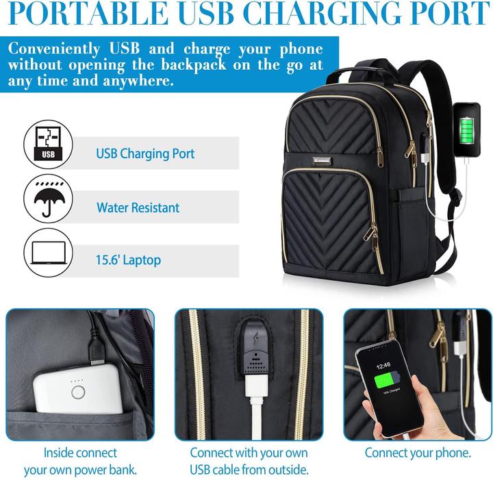 Produktbild Only-Bags.Store Schulrucksack Teenager mit USB-Ladeanschluss, Laptop-Rucksack Stylish Daypack Wasserdicht für die (30 l)