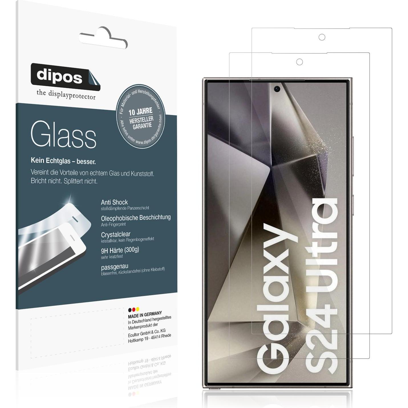 Dipos Displayschutz Anti-Shock (2 Stück, Samsung Galaxy S21), Smartphone Schutzfolie, Transparent
