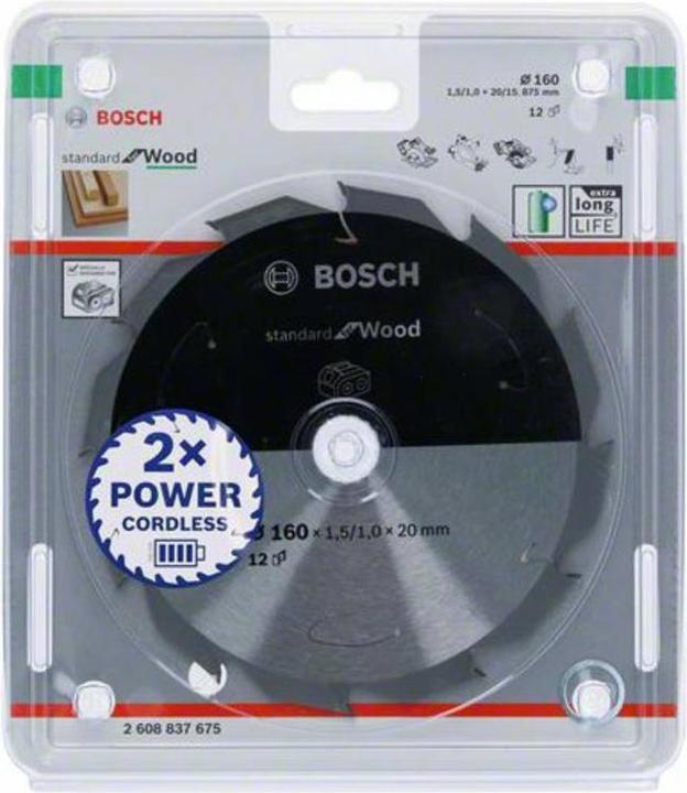 Productafbeelding Bosch Professional Zubehör Cirkelzaagblad Standaard voor hout, 160x1.5/1x20, 12 tanden