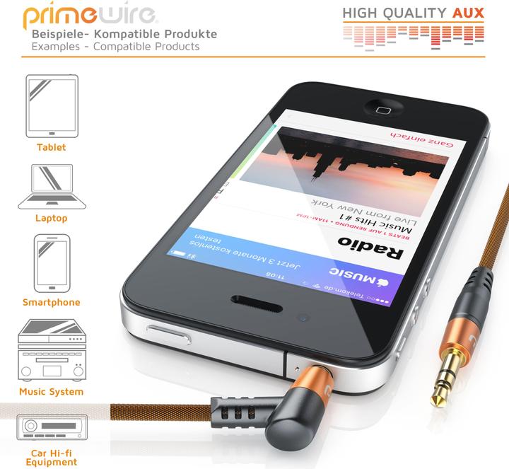 Actual product image Primewire AUX cable extension (1.50 m, Mid range, 3.5mm jack (AUX))