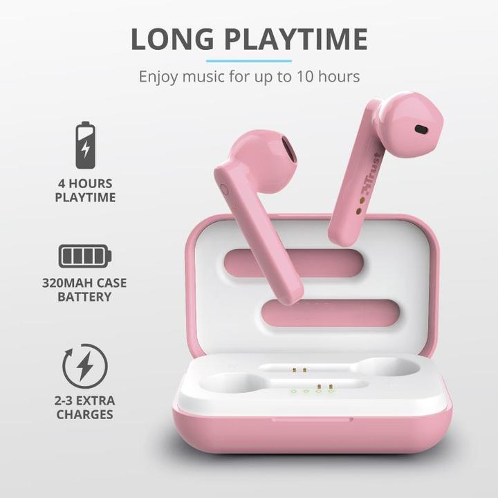 Produktbild Trust Primo Touch Bt Earphones Pink (12 h, Kabellos)
