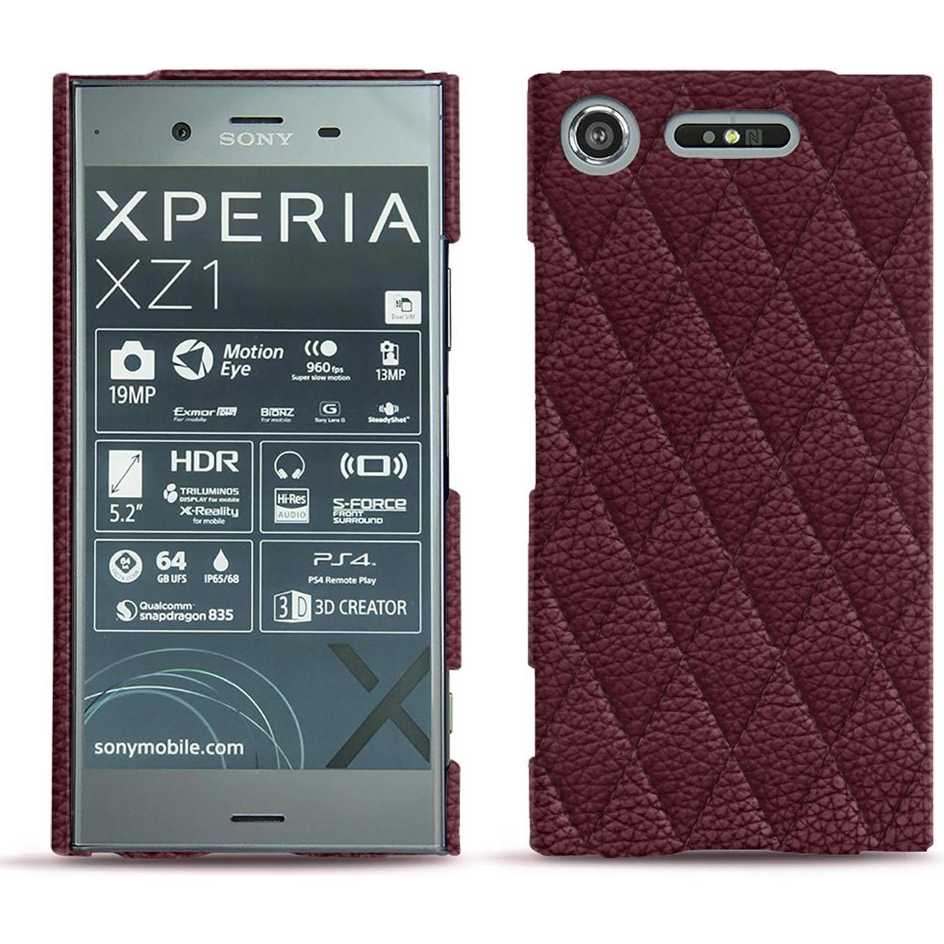 Noreve Lederschutzhülle (Sony Xperia XZ1), Smartphone Hülle, Violett