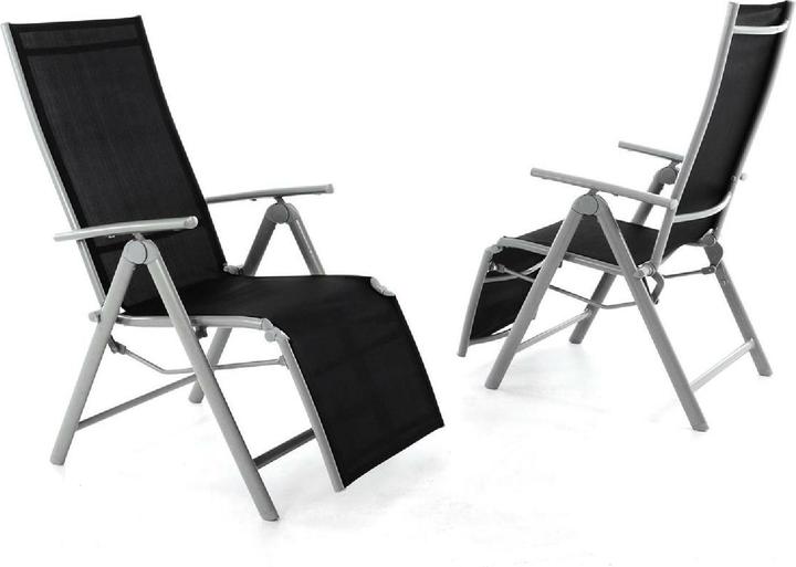 Actual product image VCM 2er Set Gartenliege Sonnenliege Liegestuhl Relaxliege Garten schwarz