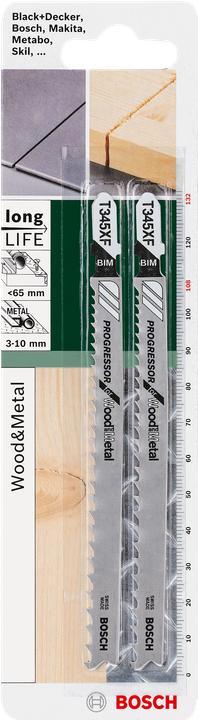 Produktbild Bosch Zubehör Stichsägeblatt BIM, T 345 XF Progressor for Wood and Metal