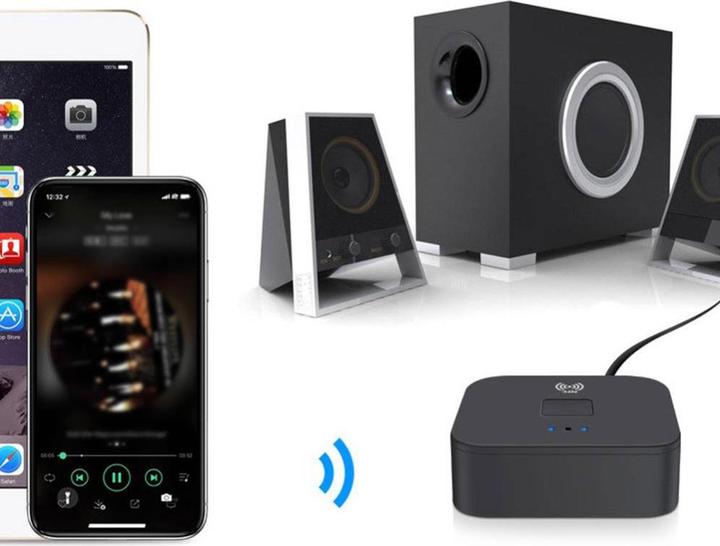 Actual product image Deltalabs 2in1 NFC Bluetooth 5.0 HD Audio Receiver mit 3.5mm Klinke / Cinch - Schwarz (Transmitter & Receiver)