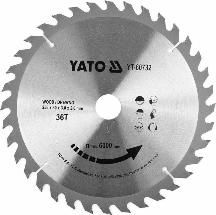 Actual product image Yato Widia saw blade for wood 255 x 36 x 30 mm (YT-60732)